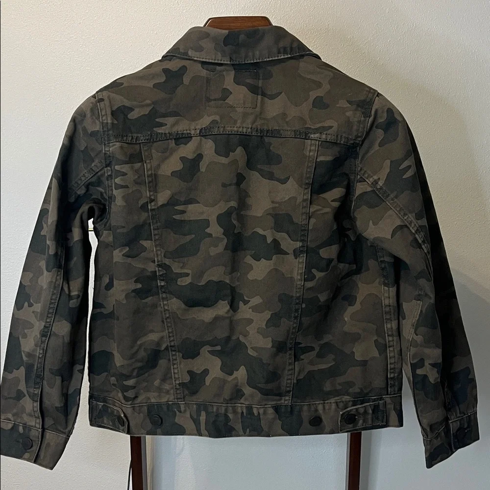 Levi‎ Camo Denim Trucker Jacket Kids Medium 10/12 Years - Green Camouflage
